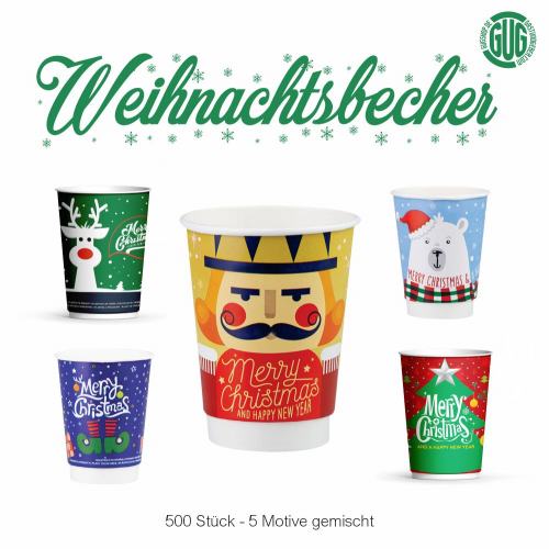 Glühweinbecher - Weihnachtsbecher - Kaffeebecher Doppelwand 0,2L